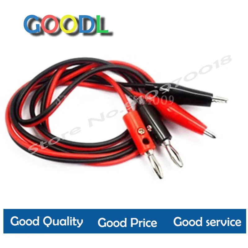 

4MM red and black line banana head to crocodile clip multimeter line 1M banana head to double clip red and black power test lin