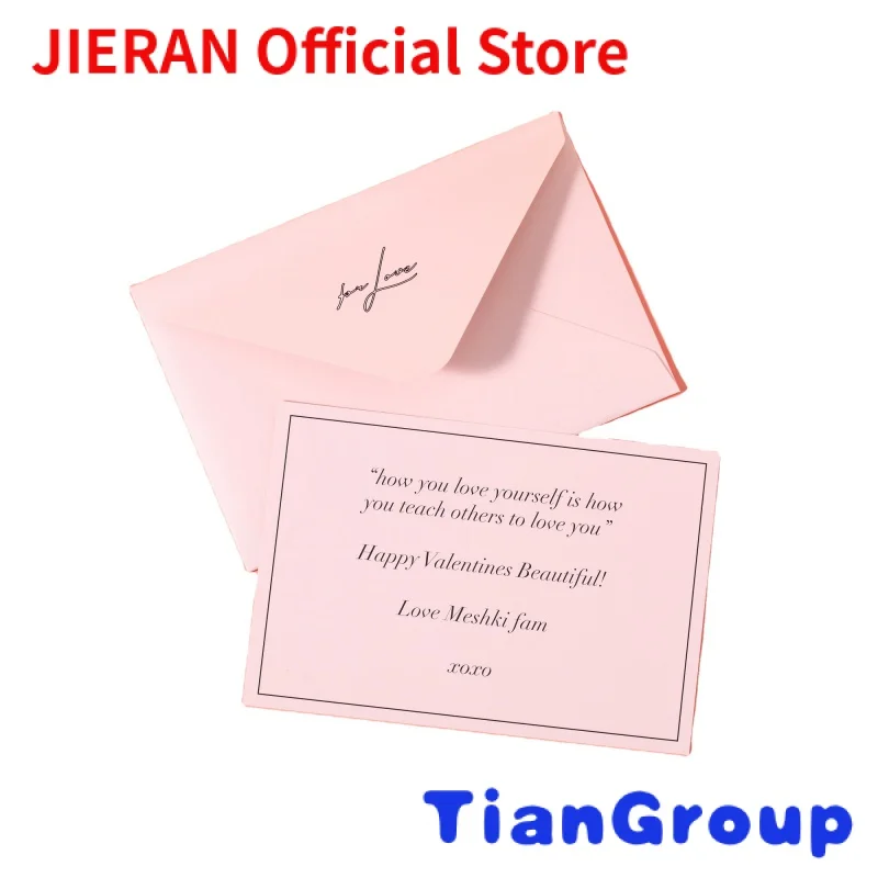 Custom luxury pink gold foil recycled business card printing with border / edge paper thank you card