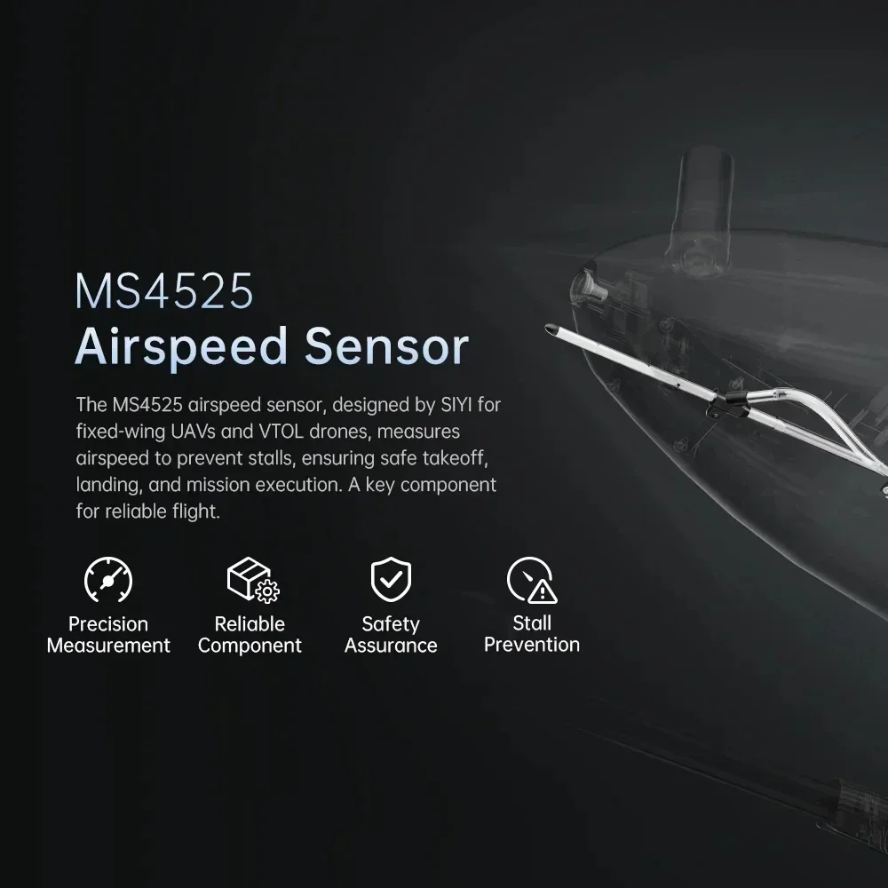 SIYI MS4525 Датчик измерения скорости воздуха Прецизионное измерение Надежный компонент Гарантия безопасности Предотвращение киоска Радиоуправляемые детали (art.: 3920cfbafc421) - 3920cfbafc421