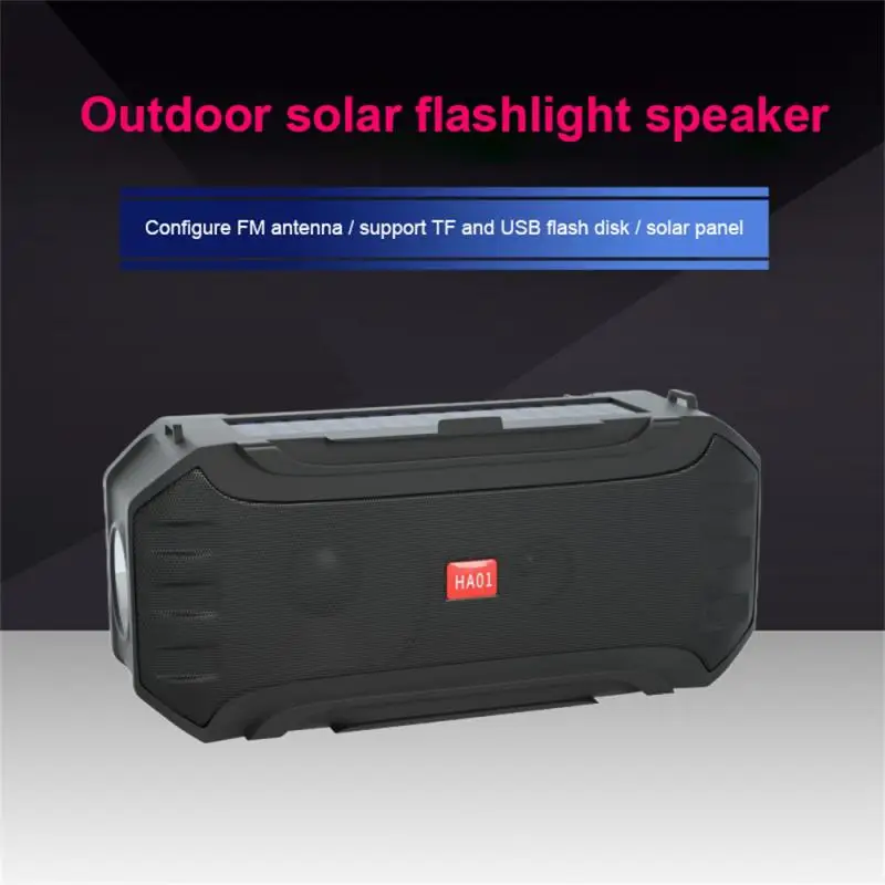 

HA01 Mini Portable FM Weather Radio Solar Wireless Bluetooth-compatible Speaker Sports Outdoor Sound Strong Light Flashlight