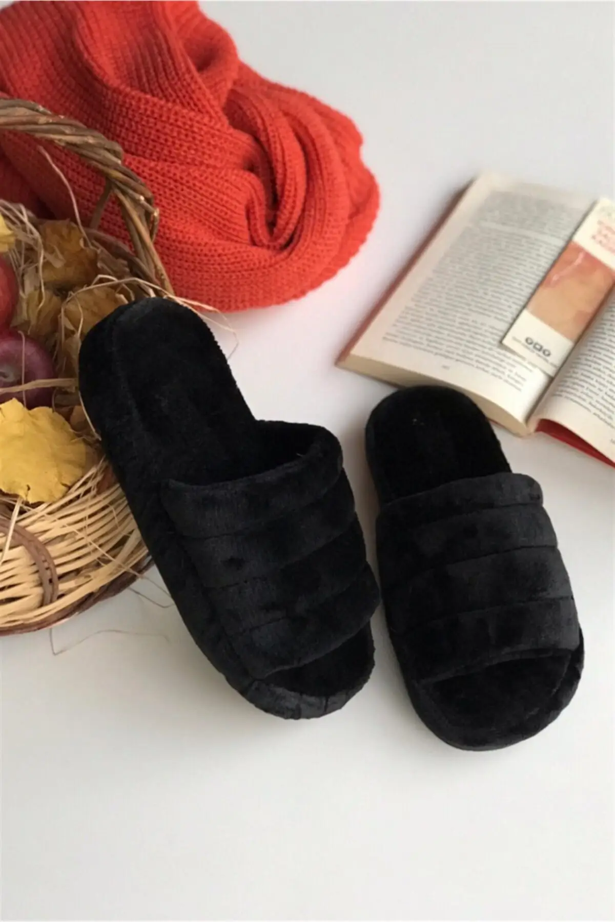 

Women Sandals black plush home Fashion Summer Slipper Indoor Outdoor Flip Flops Beach Shoes Female Slippers Platform Casual