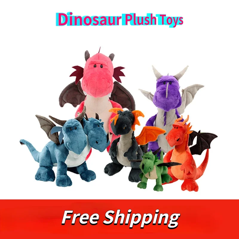

Dinosaur Plush Toys Double-headed Animals Stuffed Dolls Cartonn Anime Two head Dragon Soft For Children Kids Boys Gift 35cm 42cm