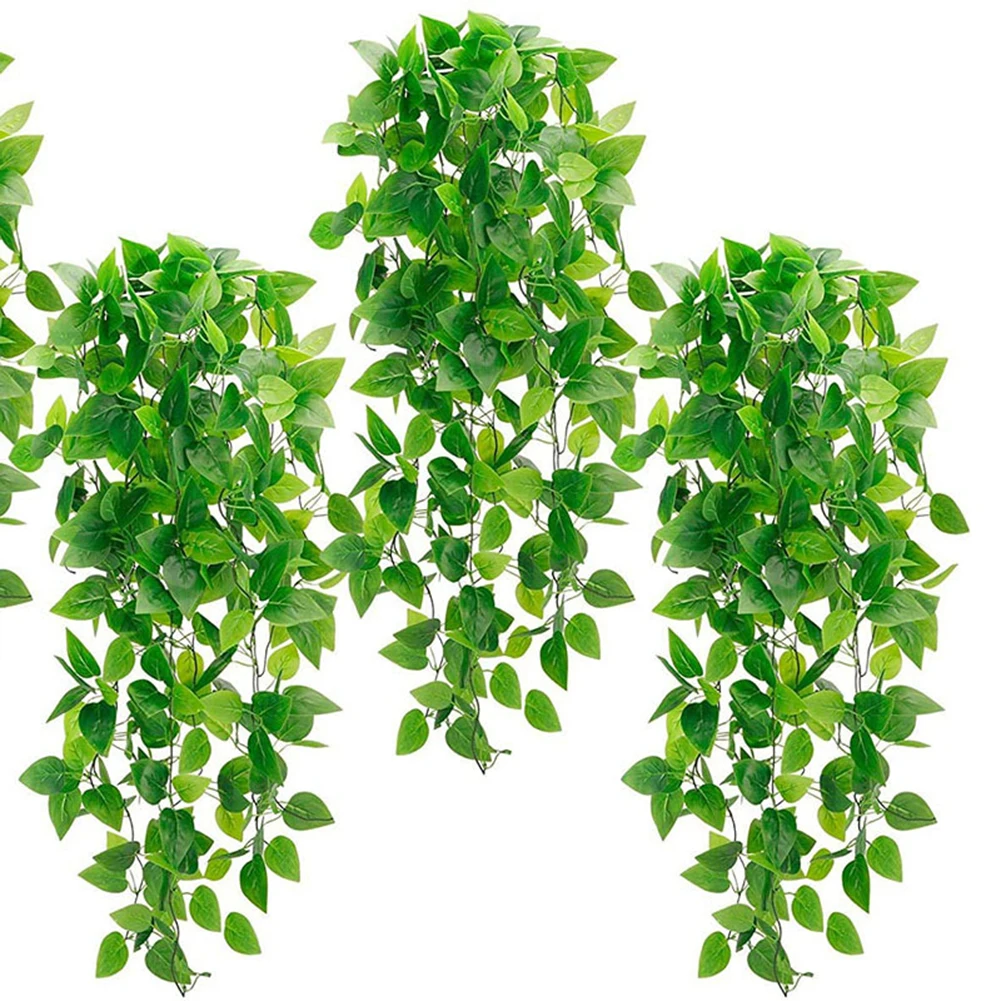 

2pcs 3.6FT Ivy green Fake Leaves Garland Plant Vine Foliage Home Decor Plastic Rattan string Wall Decor Artificial Plants