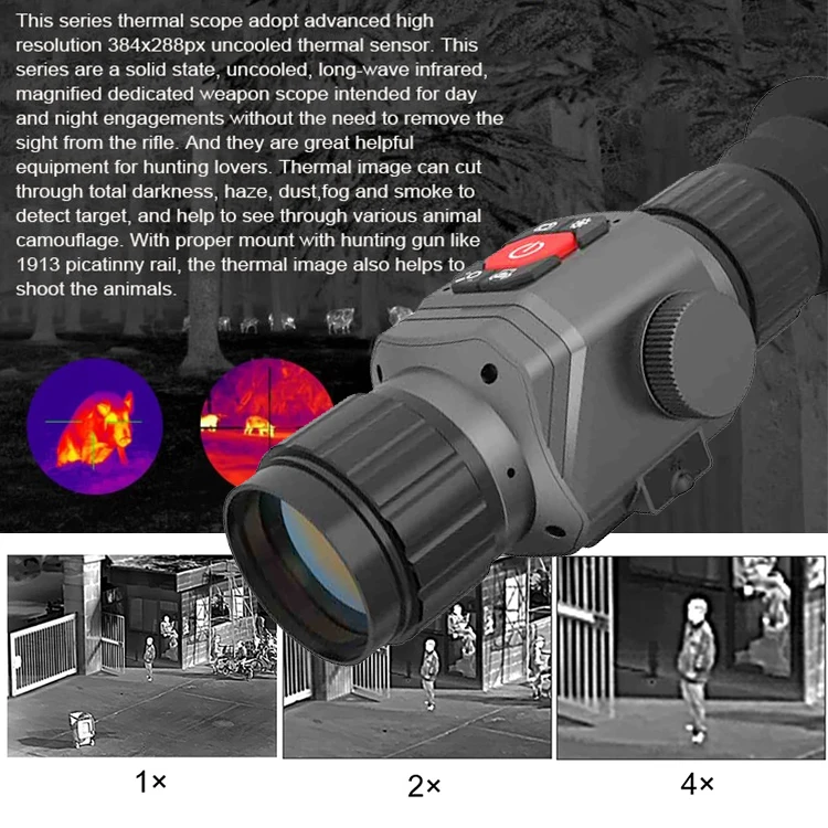 

2021 Hot selling in stock HT-C8 25mm 35mm 54mm 75mm lens cheap hunting thermal night vision scope riflescope