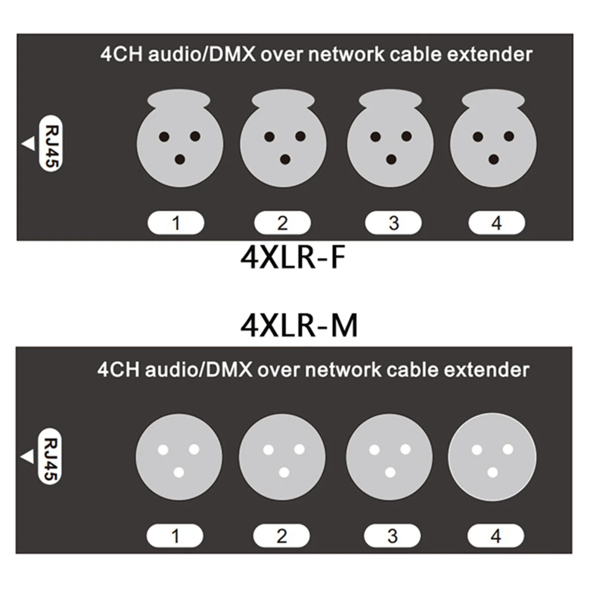 4-канальный 3-контактный удлинитель аудио XLR и DMX512 штекер