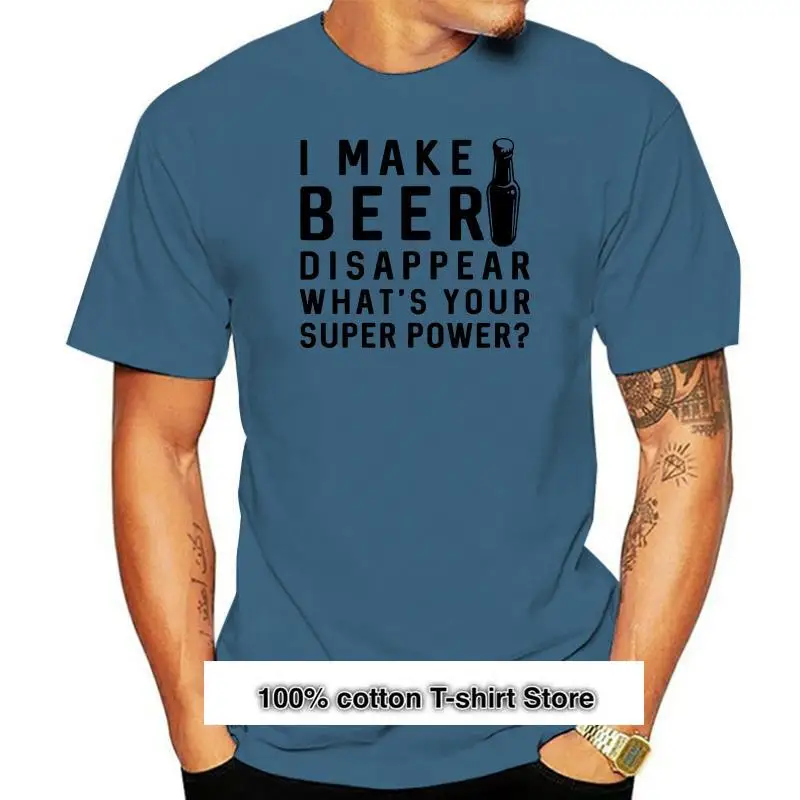 

I Moke-Camiseta con estampado de letras de cerveza para hombre, Camisa de algodón de manga corta de verano, talla grande