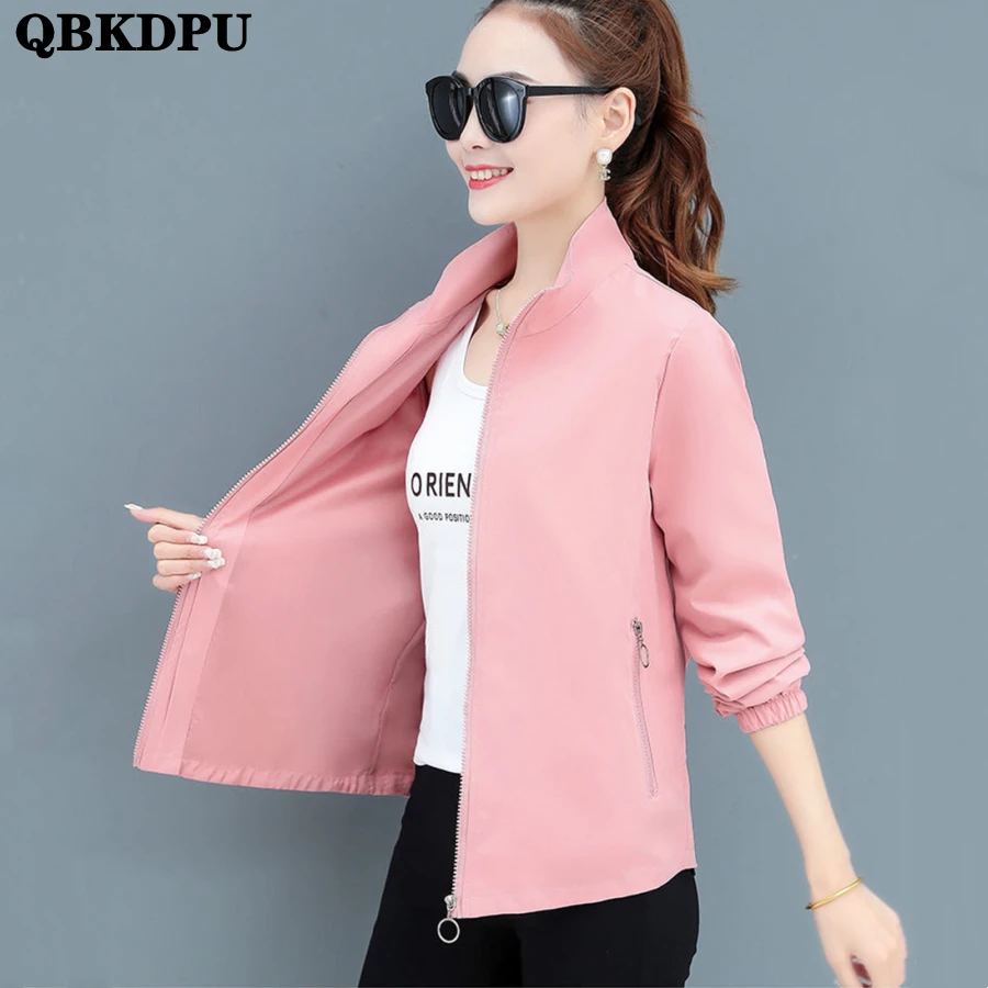 

Spring Oversized 4XL Short Basic Solid Jacket Women Casual Coat Korean Streetwear Outwear Long Sleeve Loose Zipper Jaquetas 2022