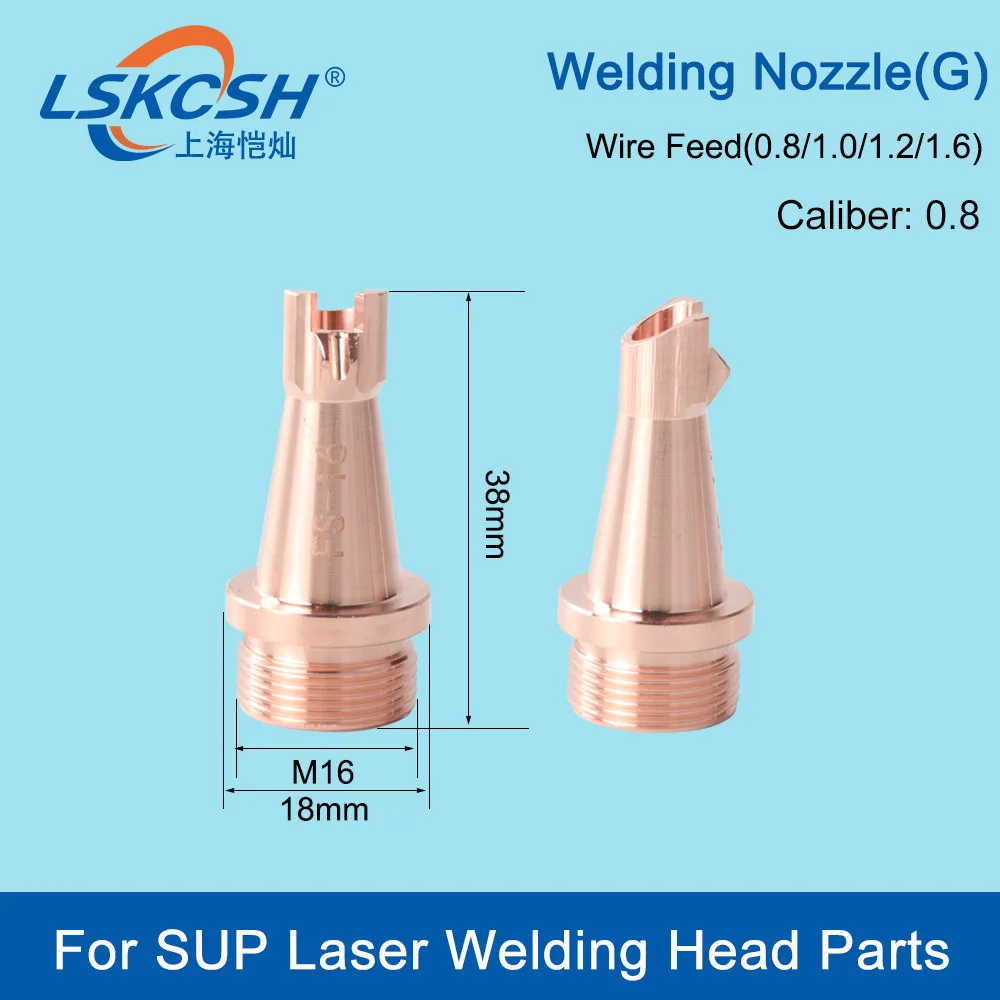 

LSKCSH M16 CQWY Оригинальное сопло лазерной сварочной головки Медная ручная резьба типа A-J Режущее сопло для ручного сварочного аппарата SUP
