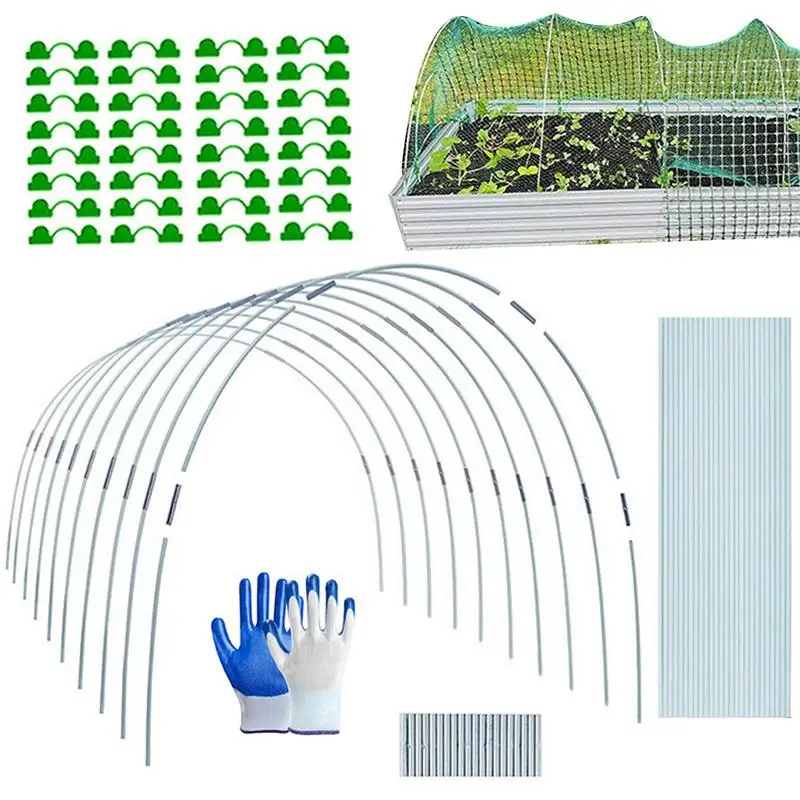 

Garden Hoop Set Seedling Arch Shed Bracket Greenhouse Hoops Set Fiberglass Frost Protection For Patios Vegetable Garden