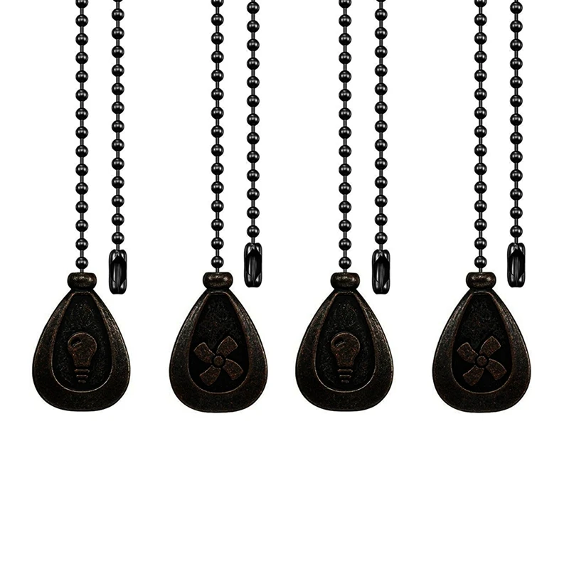 

Набор бронзовых потолочных вееров с цепочкой, 4 шт., комплект декоративных вееров с цепочкой для вытягивания кулона, подвеска для освещения ...