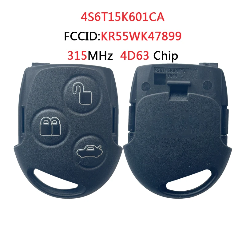 HNKeys Aftermarket Ford Transit 3 кнопки дистанционный ключ 315 МГц 4D63 чип 4S6T-15K601-CA FCC ID:KR55WK47899