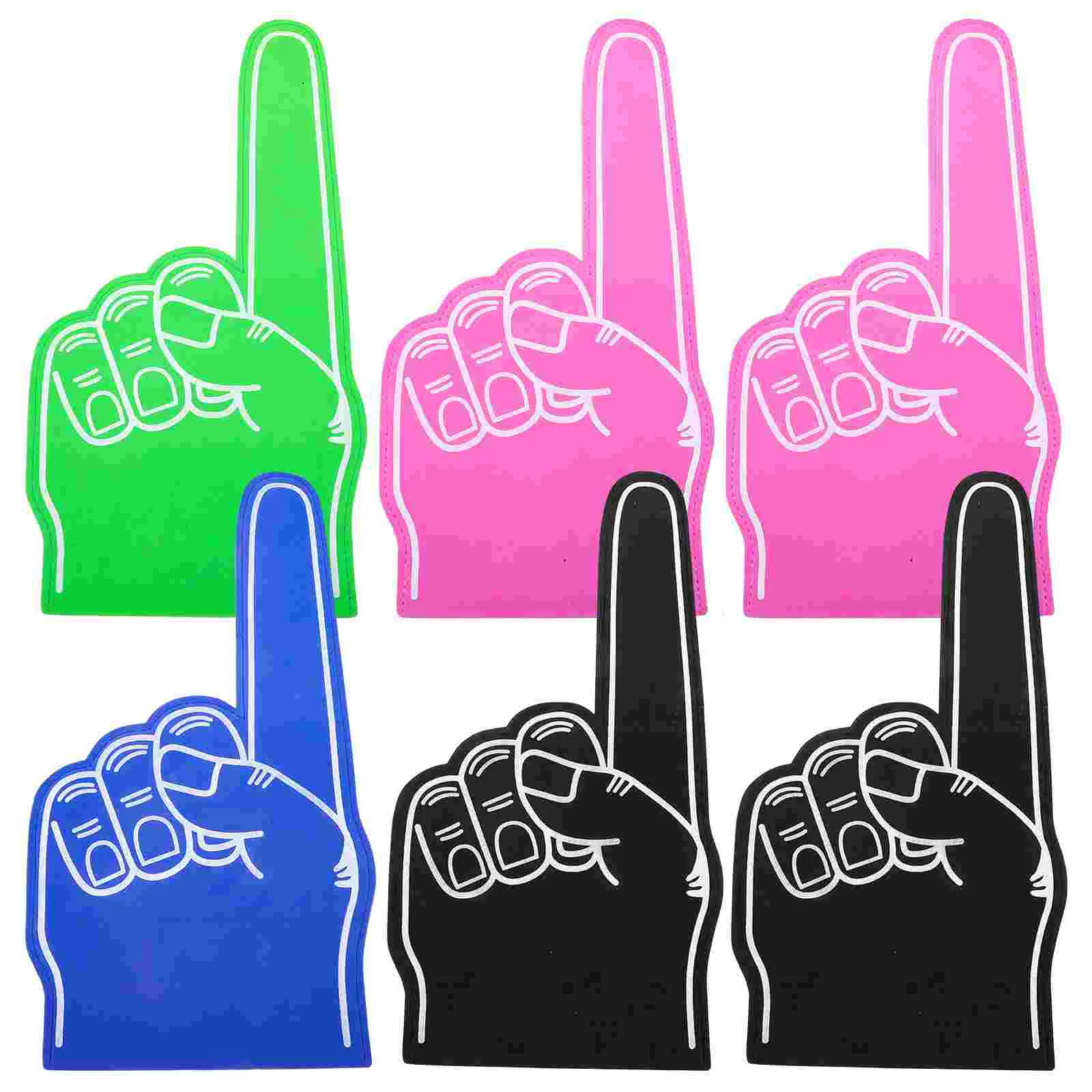 

6 Pcs Eva Palm Foam Finger Sporting Events Plastic Football Hand Mini Fan Portable
