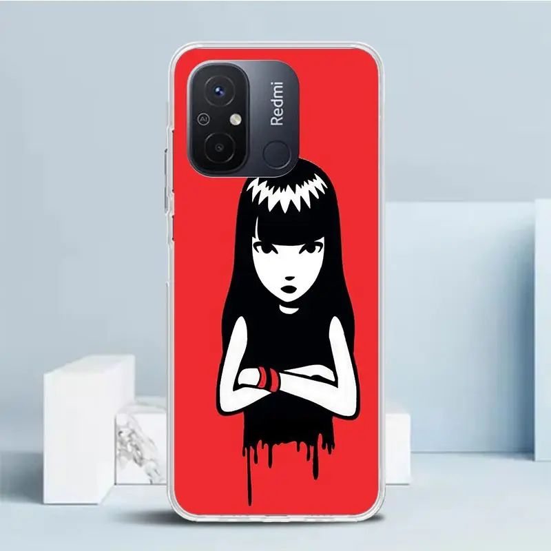 Чехол для телефона Comics Emily The Strange Xiaomi Redmi 12C 12 10C 10 10A 9C 9A 9T 9 8 8A 7 7A 6 Pro 6A K20 K30 K40 S2 Soft Back Co