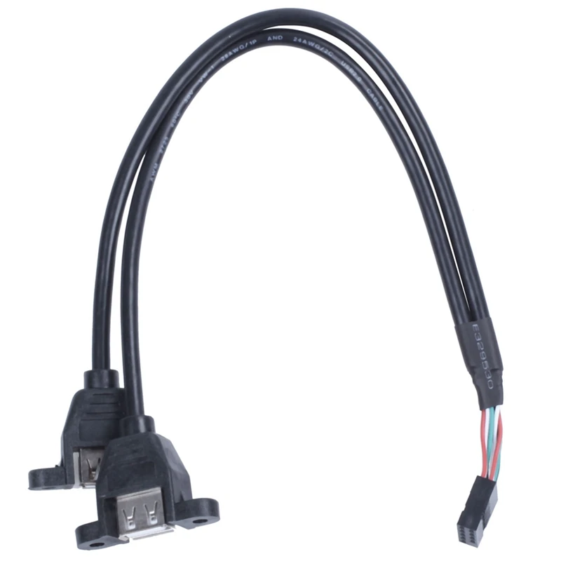 9-контактный к двойному USB 2.0 тип A разъем адаптера кабеля материнская плата и