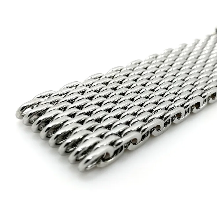 Silver Black18MM 20MM 22MM Stainless Steel Solid 1.2MM Thick Milan Mesh Woven Cool Shark Watch Strap