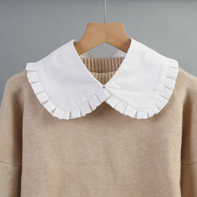 

White Black Shirt Detachable Collar for Women Sweater Top Fake Collar Shawl Shoulder Wrap Lapel False Collars Woman Tie