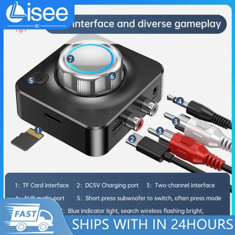

3d Subwoofer Mode Receiving Adapter Support Tf Card Playback 4 In 1 Audio Receiver Abs Wireless Music 3.5mm 5v