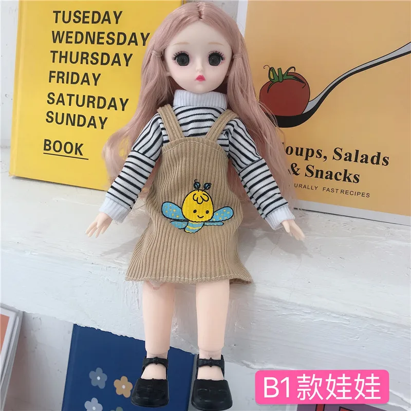 

30cm BJD Doll 23 Joints 3D Real Eyes New 1/6 Body Dress-up Princess Girl Toy Kid Birthday Gift Play House Fashion