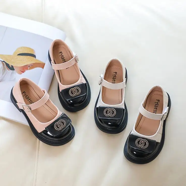 

Girls Leather Shoes for Children Wedding Dress Princess Dance Shoes Kids Black Student Sandals Korean Fashion Performance Shoes