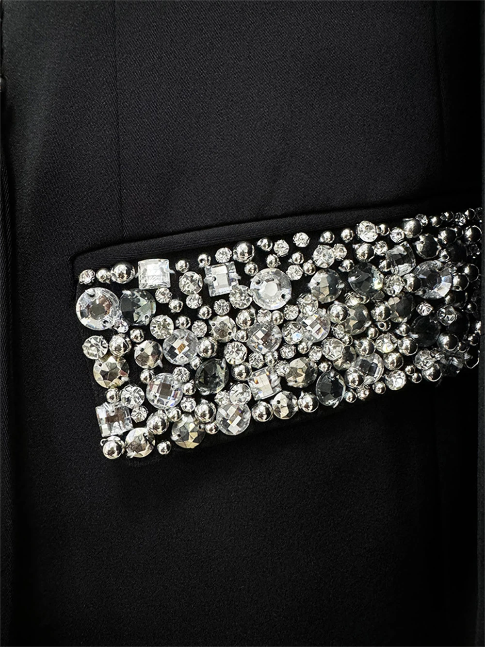 Блестящий женский блестящий костюм модное пальто с кристаллами длинными