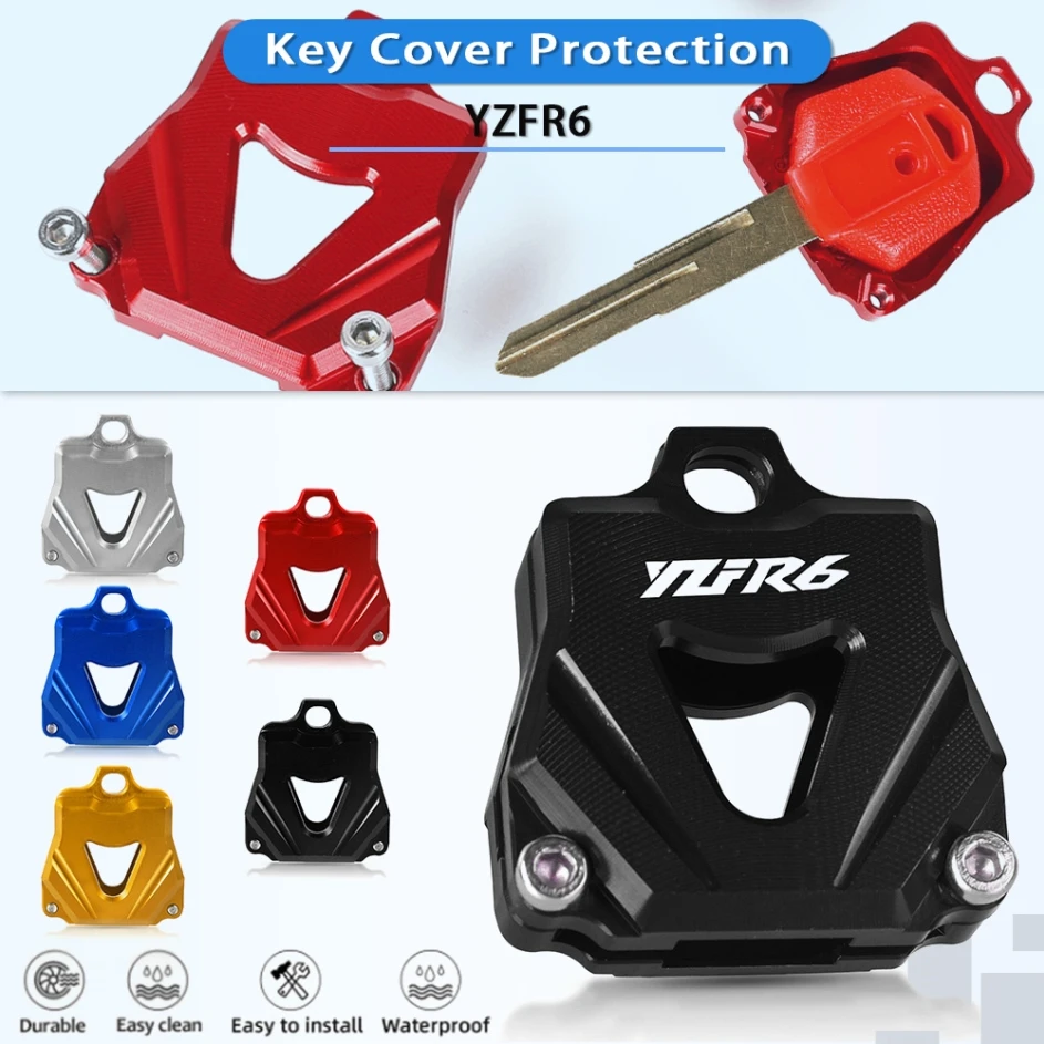 

YZFR6 Motorcycle Accessories Aluminum Key Cover Cap Protection Keys Case Shell For Yamaha YZF-R6 YZF R6 1999-2014 2015 2016 2018