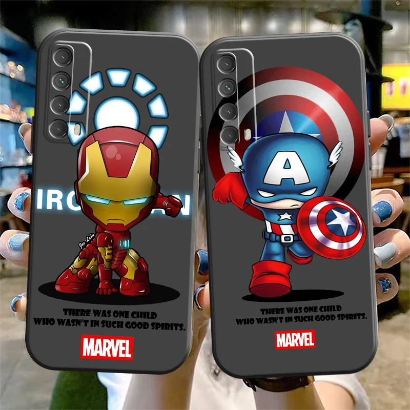

Marvel Cartoon Spiderman Phone Case For Huawei Honor 7A 7X 8 8X 8C 9 V9 9A 9X 9 Lite 9X Lite Back Liquid Silicon Silicone Cover