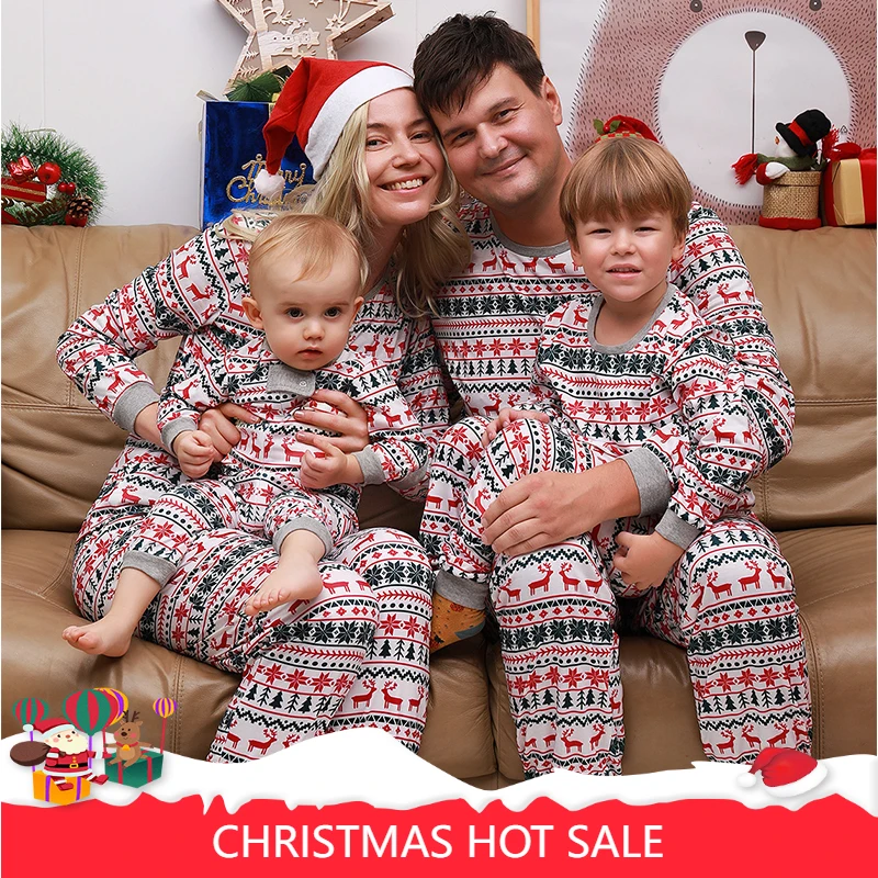 

2024 Семейные рождественские сочетающиеся пижамы, рождественские комплекты для взрослых, детей, мамы, дочери, отца, сына, одежда для сна, детская семейная одежда