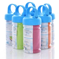 summer cool feeling sports fitness quick cooling towel bucket bottled cold towel two color cold feeling towel