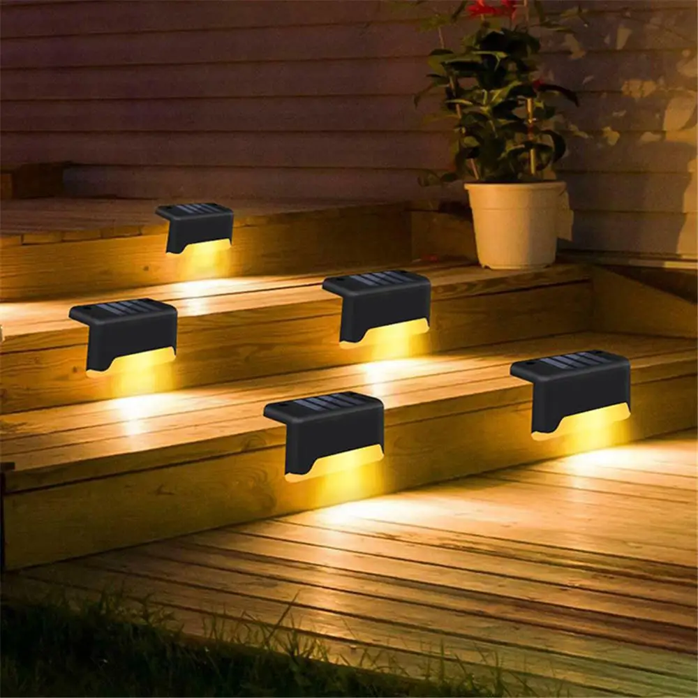 

Solar Step Light Two Colors Solar Led Ip65 Waterproof For Railing Stairs Step Fence Yard Patio And Pathway Stair Light Step Lamp