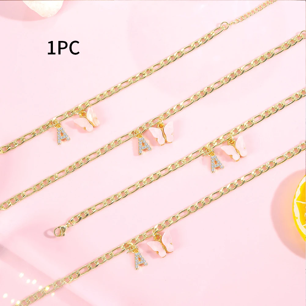 

Women Delicate Beach 14K Gold Plated Ankle Bracelet With Initials Dating Gift Cuban Chain Beach Accessories Jewelry Gifts