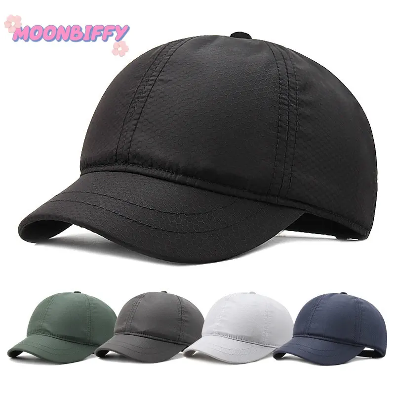 

Unisex Vintage Short Brim Baseball Cap Men Women Dad Hat Adjustable Trucker Style Low Profile Caps Cycling Cap Quick Drying