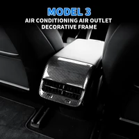 2021 upgrade carbon fiber abs car interior rear air vent outlet cover trim anti scratch decoration for tesla model 3 y 2017 2021