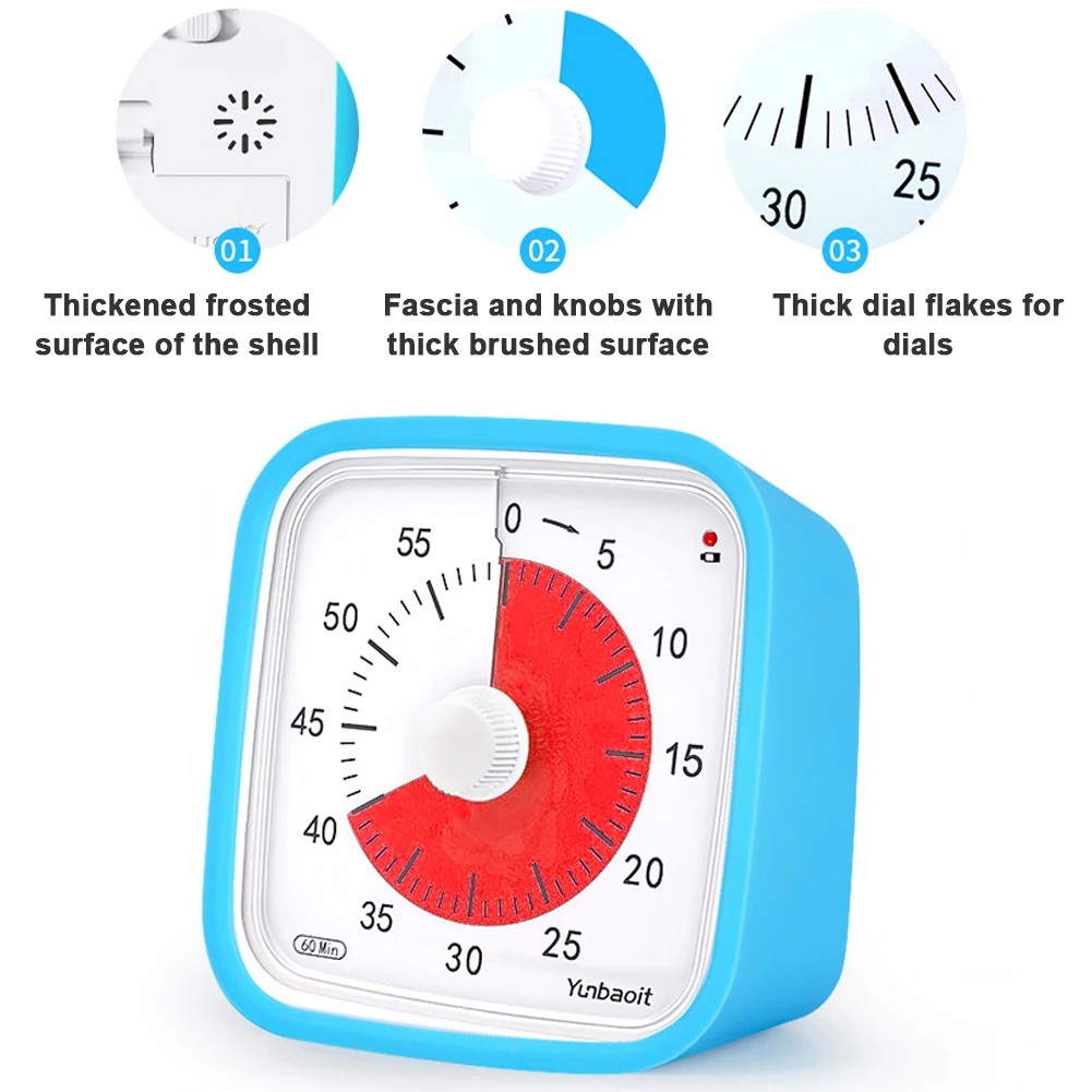 Визуальный таймер VT01 на 60 минут бесшумный будильник с обратным отсчетом и