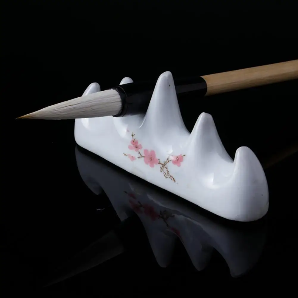 

Ceramic Writing Brush Holder Chinese Calligraphy Pen Rest Stand For Watercolor Ink Painting School Office Supplies