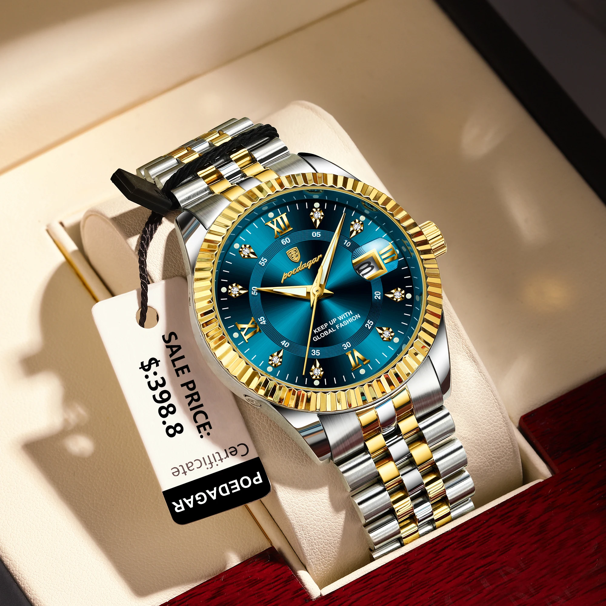 POEDAGAR Элитный бренд Мужские наручные часы Водонепроницаемые светящиеся мужские с