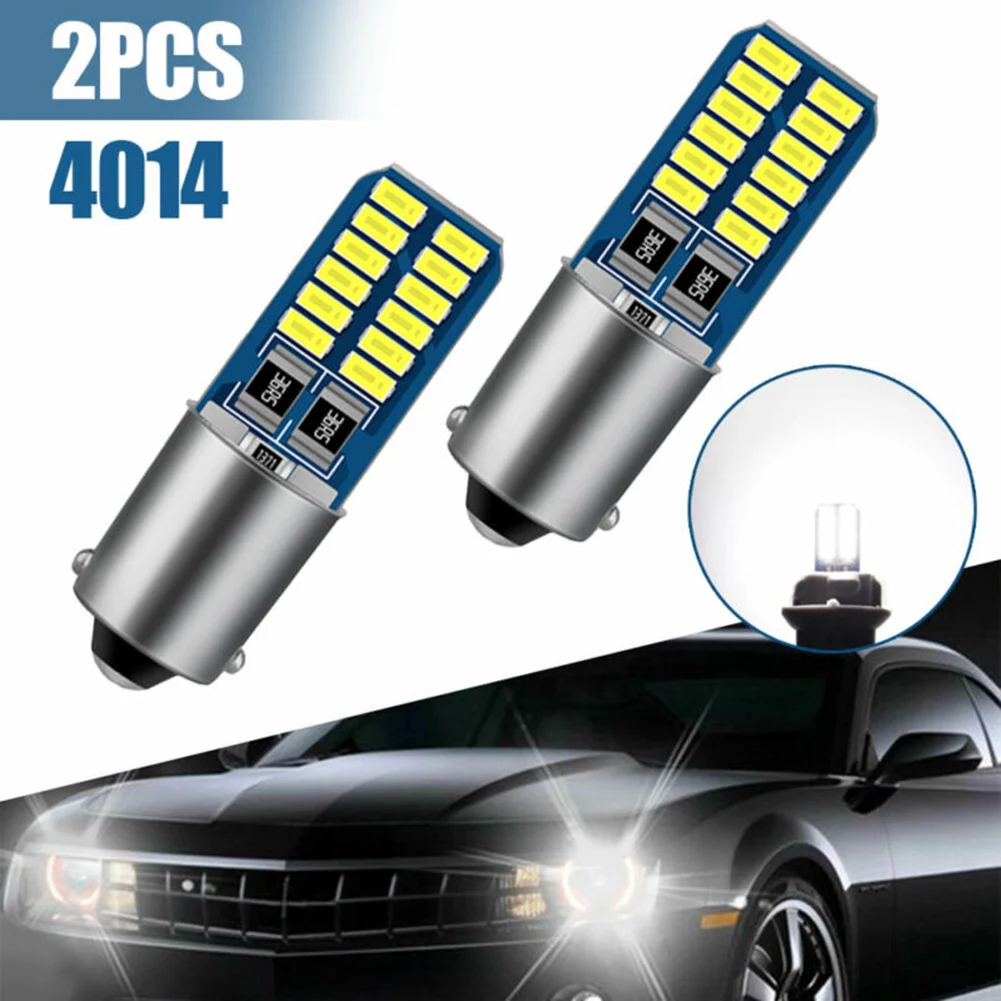 

2PCS BA9S T4W H6W LED Bulbs Canbus 4014 24 SMD No Error Interior Reading Lights Car Parking Light License Plate Bulbs White 12V