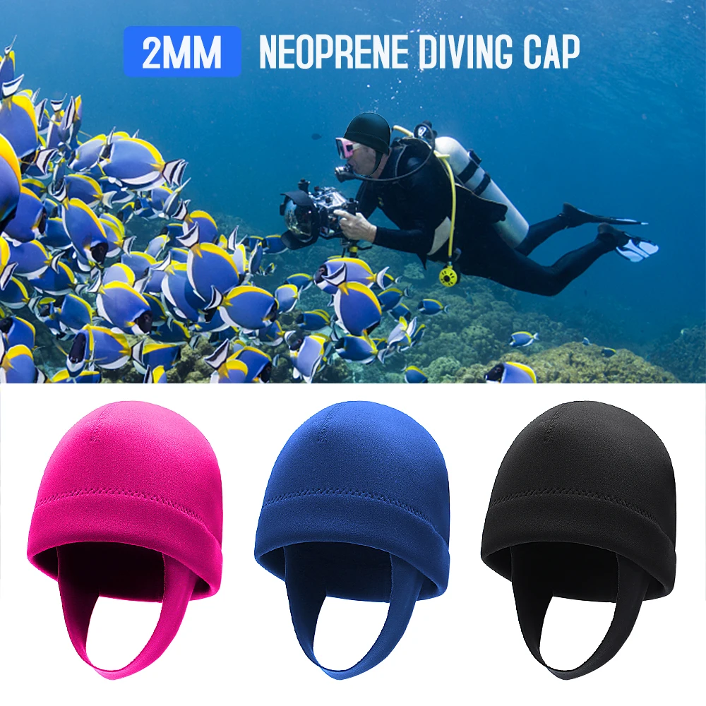 

Diving 2mm Neoprene Snorkeling Cap UV Protection Warm Hood Wetsuit Beanie Cap For Snorkeling Swimming Surfing Kayaking