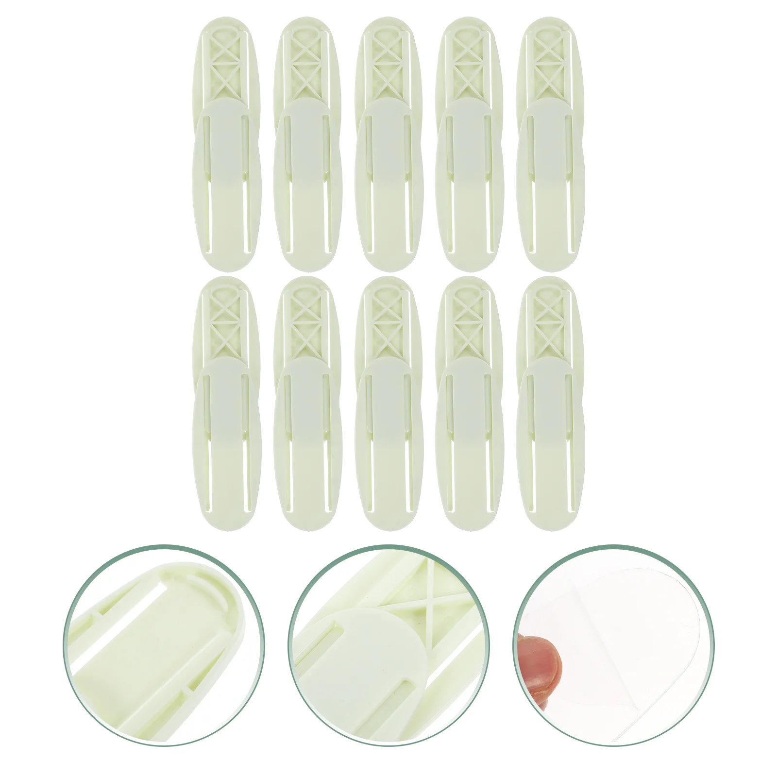 

10 Pairs Plastic Clothes Hanger Cable Manager Socket Holder Punch Free Fixator Protector Stand White Wall Mounted