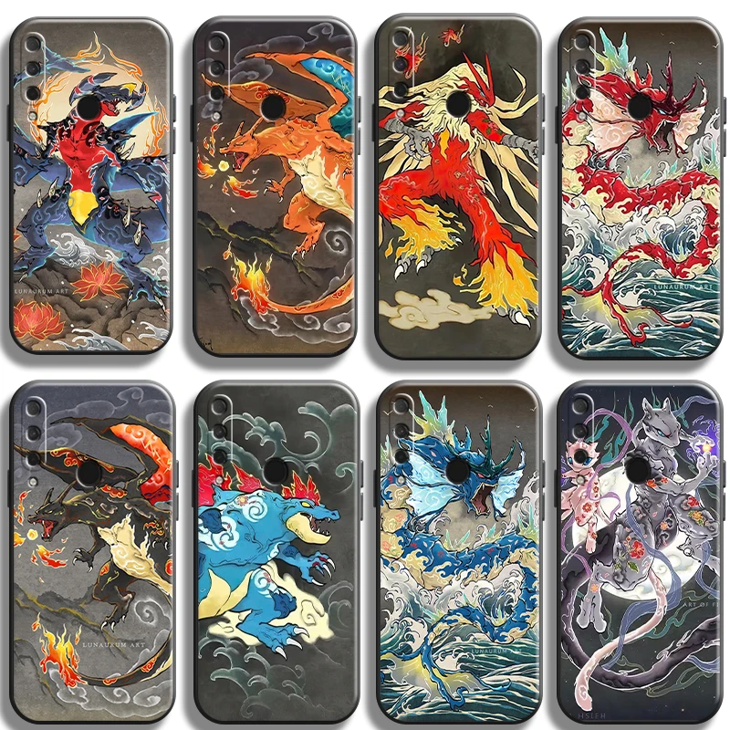 

Japan Anime Pokemon Phone Case For HUAWEI Honor 8X 9X 9 Lite 10 10X Lite 10i 9A Smartphone TPU Soft ShockProof Black Funda