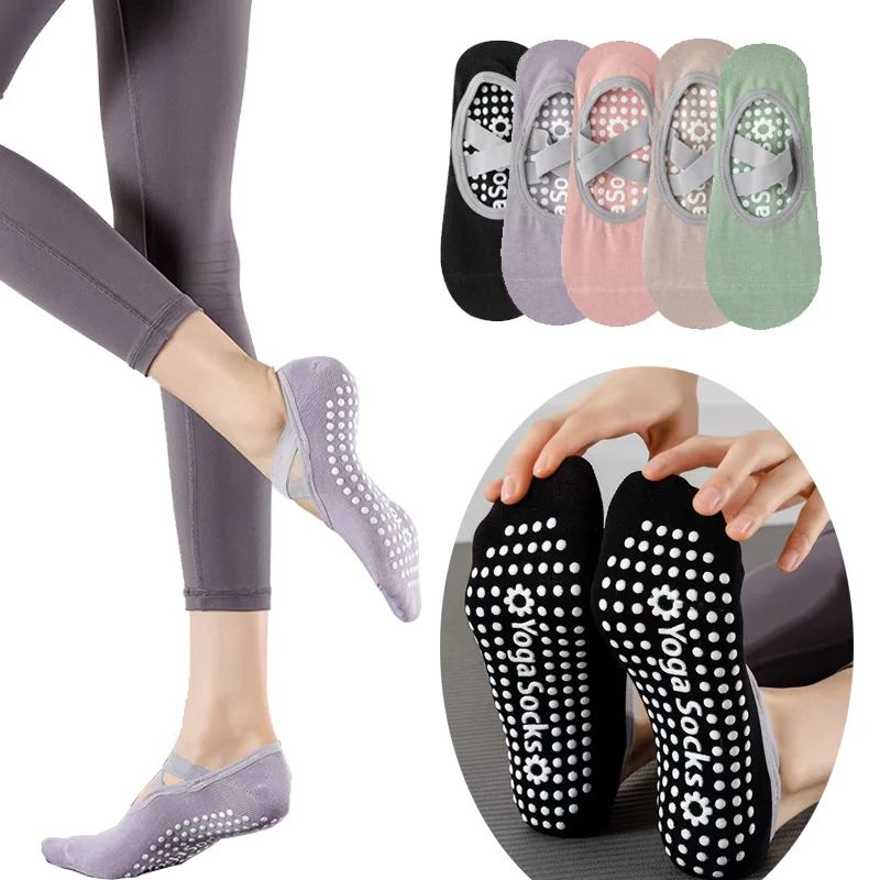 

YUPAO Yoga Socks for Women Nylon Pure Cotton Non slip Section Bandage Sports Ballet Dance Sock Moisture Absorption Perspiration