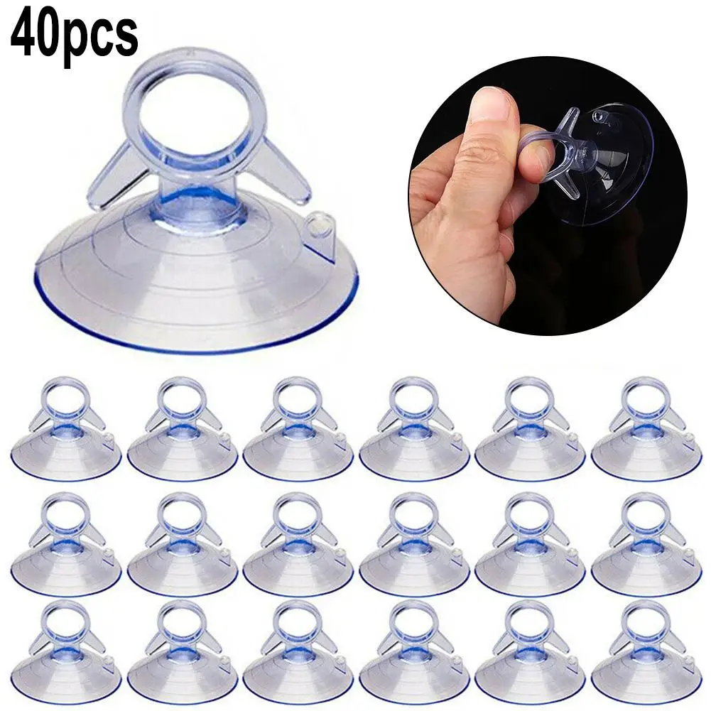 40PCS 45mm Suckers Car Sunshade Suction Cups Heavy Duty Clear Rubber Plastic Suckers PVC Suction Cup Hook