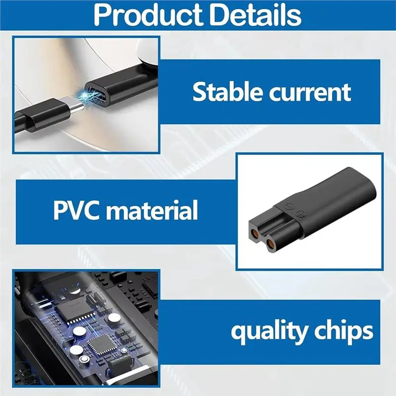 Фото 2025-6 шт. Сменные USB-адаптеры Type-C для всех типов электрических машинок для стрижки волос, триммеров для бороды, бритв, ламп №4