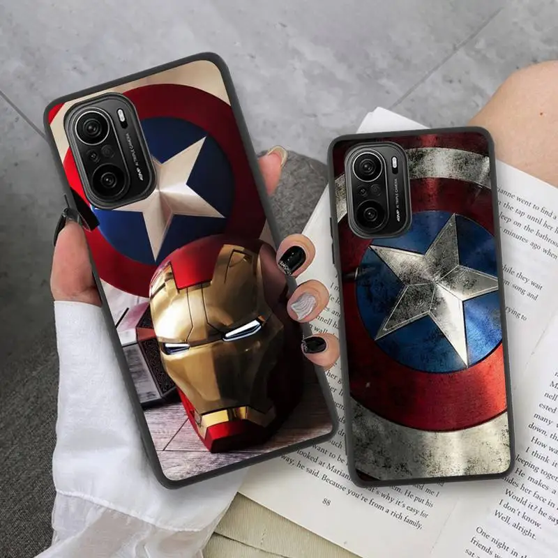 

Marvel Hero Iron Spider Man Captain Deadpool Phone Case for Xiaomi Mi Note 11 10 9 8 6X 11X Lite 9T CC9 Pro SE