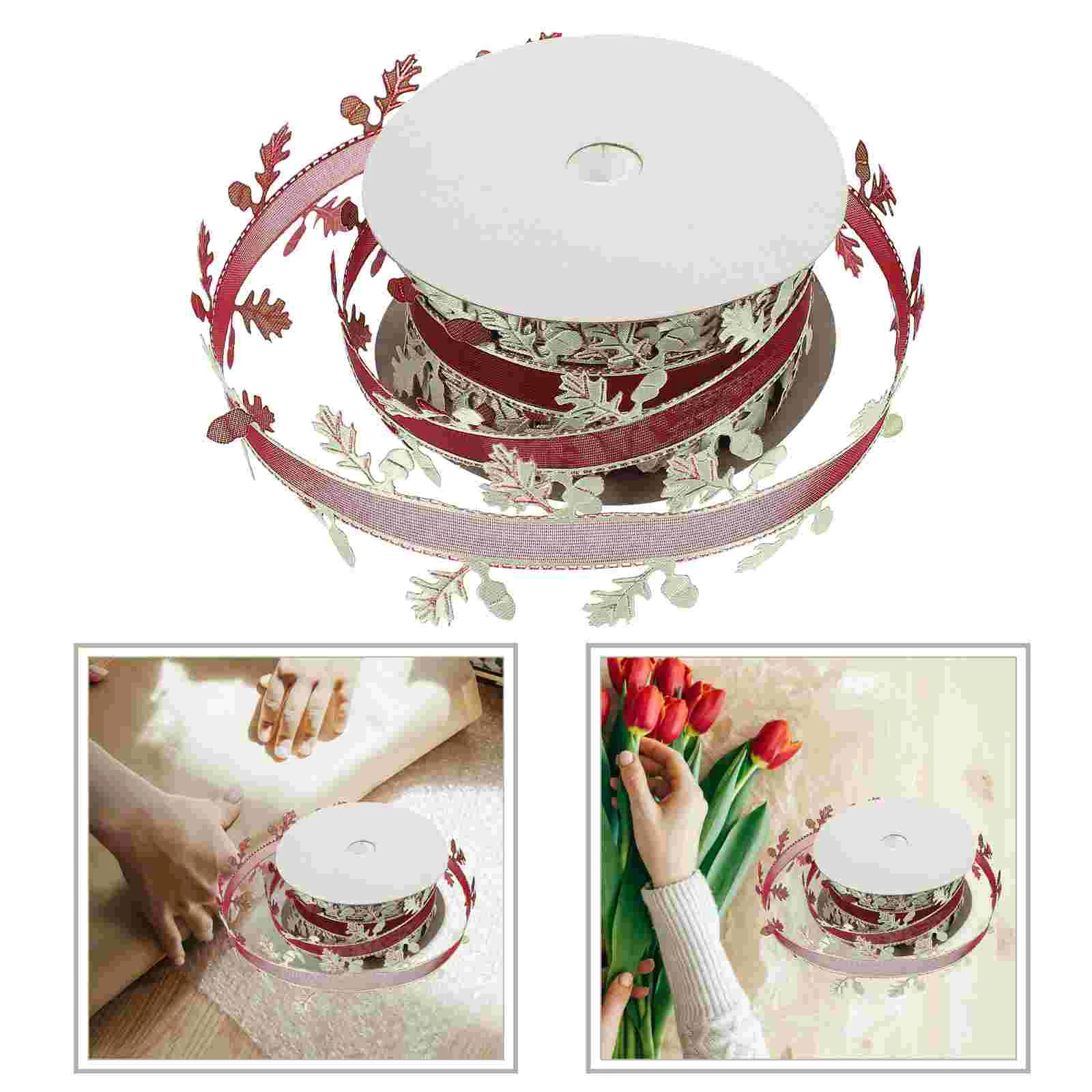 

Ribbon Ribbons Leaf Gift Diy Christmaswrapping Tree Bow Crafts Decorative Hair Glitter Sequin Garland Clip Making Trim Bouquet