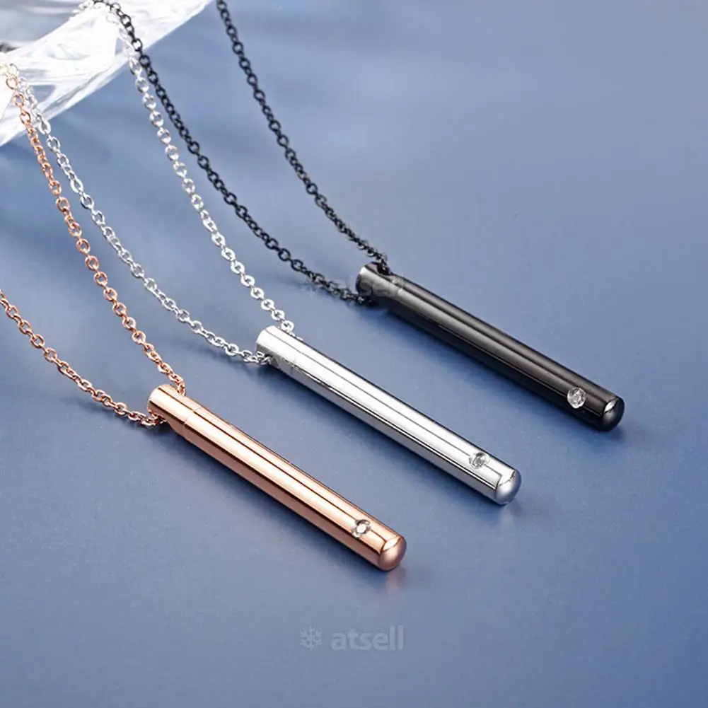 Стальное минималистичное ожерелье с подвеской в виде духов памятный кулон для