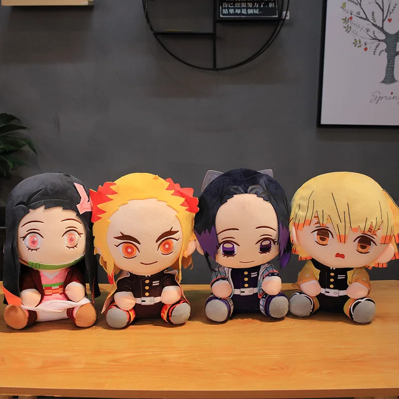 

20-30cm Japan Anime Demon Slayer Doll Kimetsu No Yaiba Kamado Tanjirou Nezuko Zenitsu Kyoujurou Figurine Plush Kids Toy Gifts