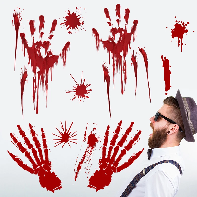 

Halloween Bloody Stickers Halloween Wall Decal Create Horror Scenes Bloody Footprints Floor Window Clings For Indoor Outdoor