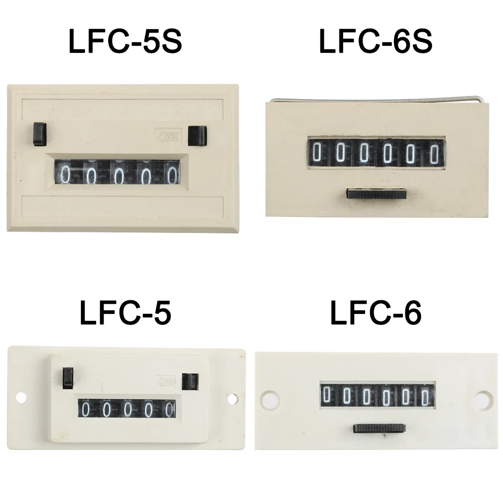 

LFC-6 LFC-6S/5/5S counter electromagnetic switches AC220V plastic body with locking and reset button for CNC machine