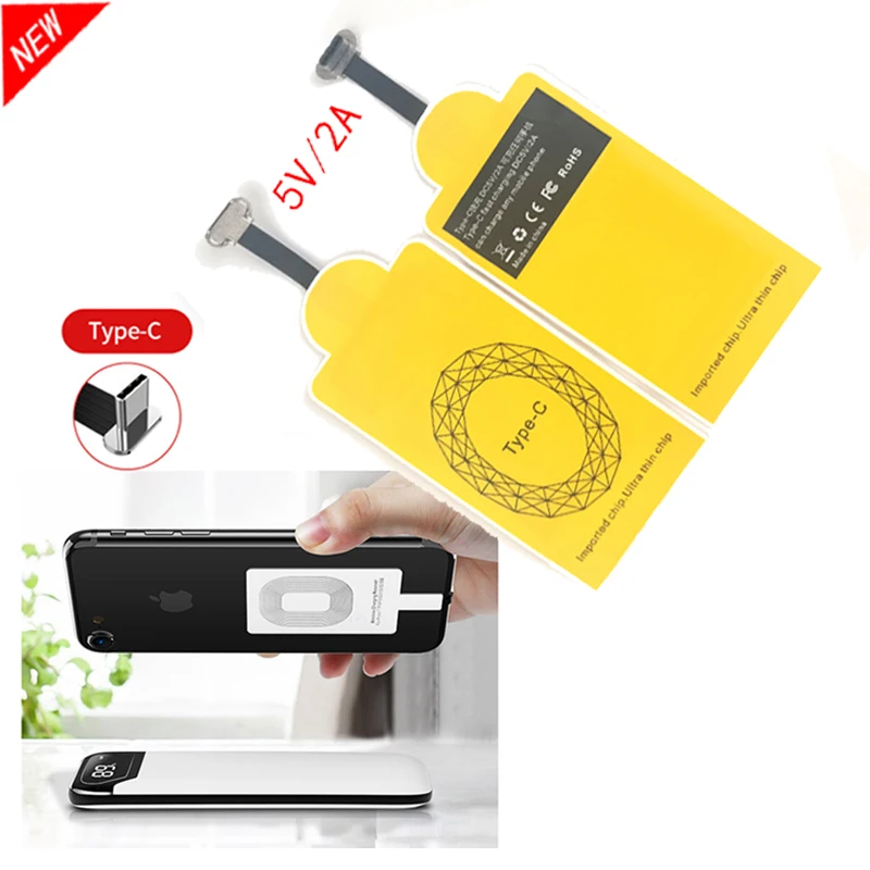 Приемник беспроводной зарядки Micro Qi 5 В 2 А Type C универсальное - Цена: 200.19