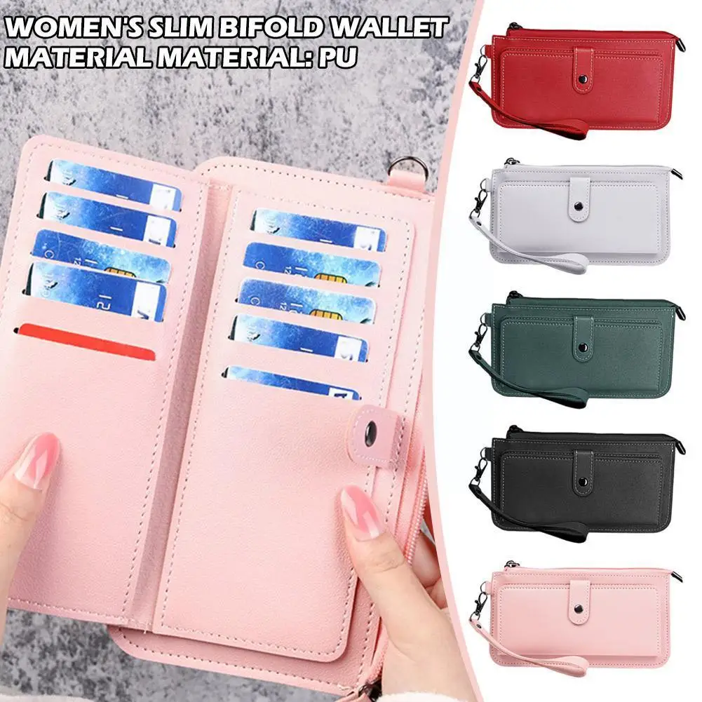 

Женские Длинные кошельки из искусственной кожи, ручной женский кошелек, кошелек с множеством карт и пряжкой, студенческий Многофункциональный клатч на молнии B1I9